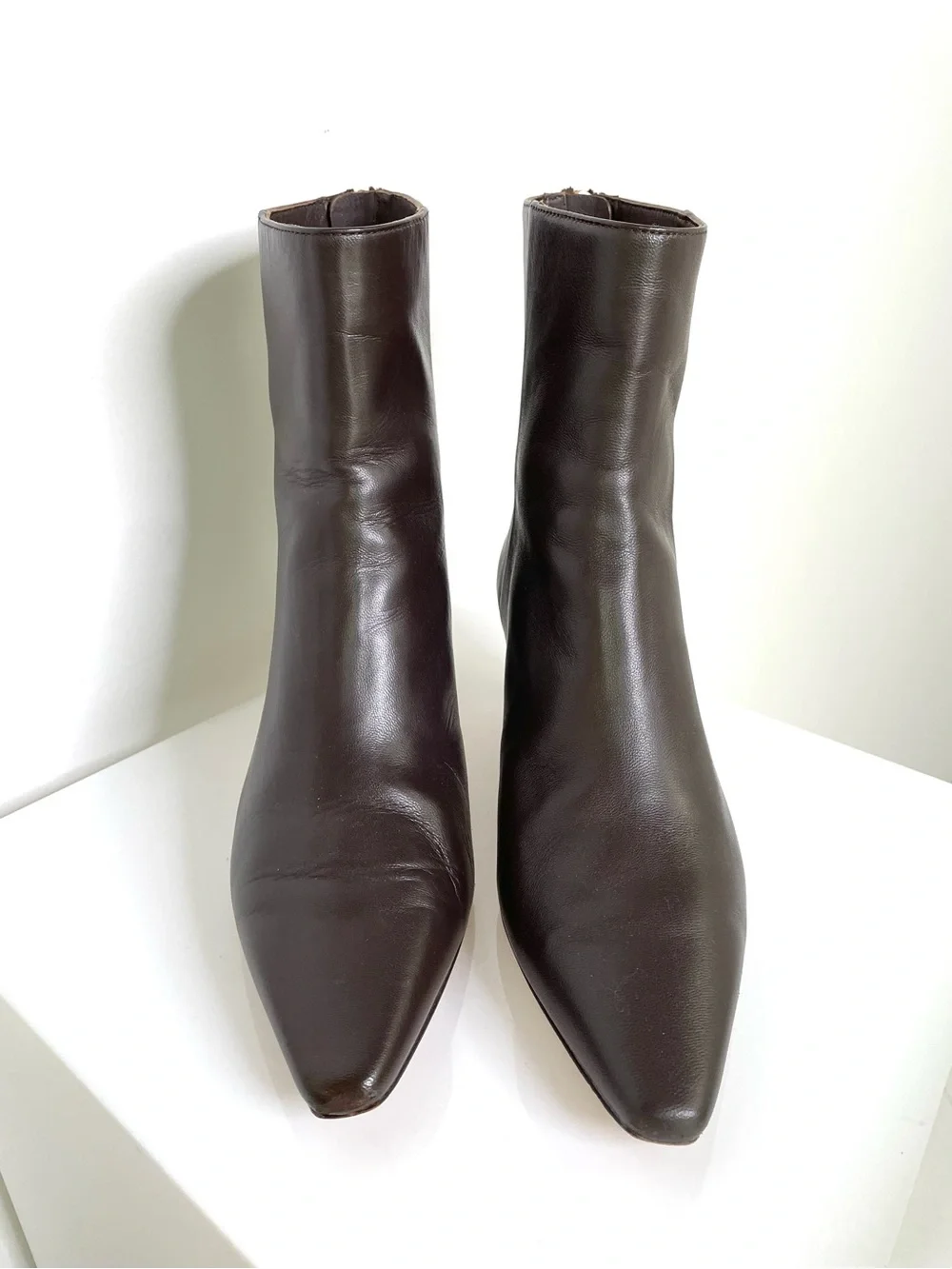 Shoes | Kitten Heel Boots | J. Crew Dark Brown Classic Pointed Toe | Minimalist